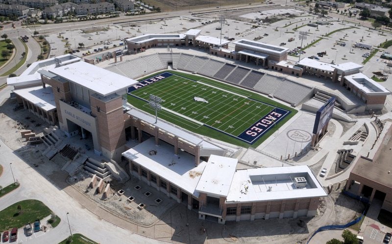 Eagle Stadium at Allen High School, a landmark of Allen, Texas